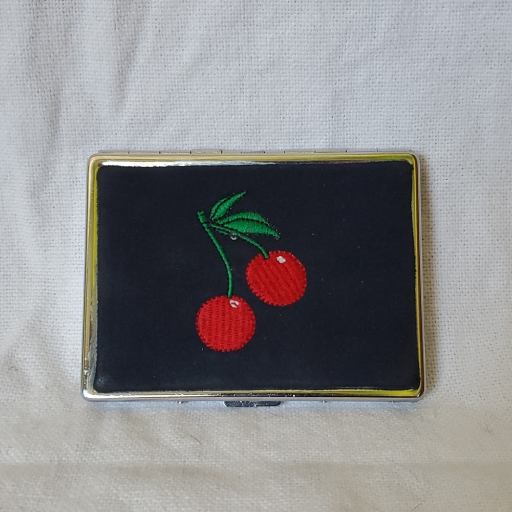 Embroidered Cherry ID Holder 🍒